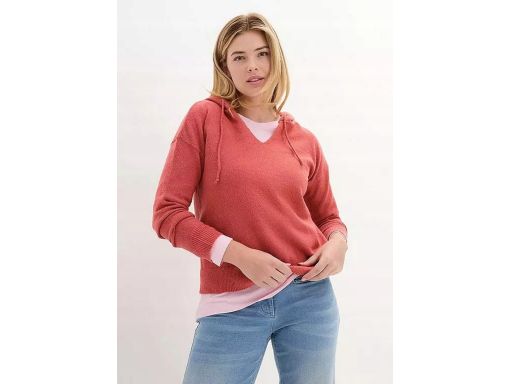 B.P.C ceglany sweter z kapturem 44/46.