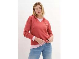 B.P.C ceglany sweter z kapturem 44/46.