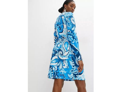 B.P.C sukienka kopertowa niebieska we wzór 36/38.