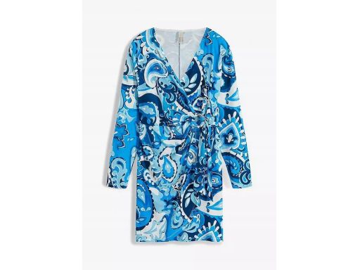 B.P.C sukienka kopertowa niebieska we wzór 36/38.