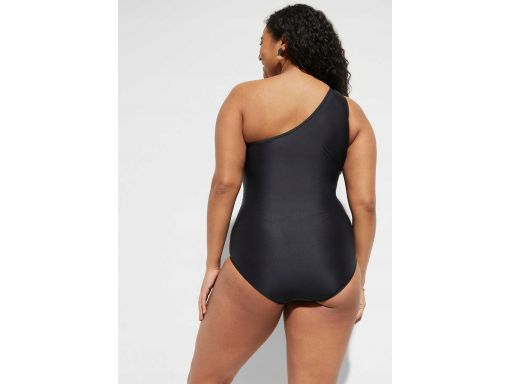 B.P.C kostium kąpielowy asymetryczny czarny na jedno ramię z siateczką