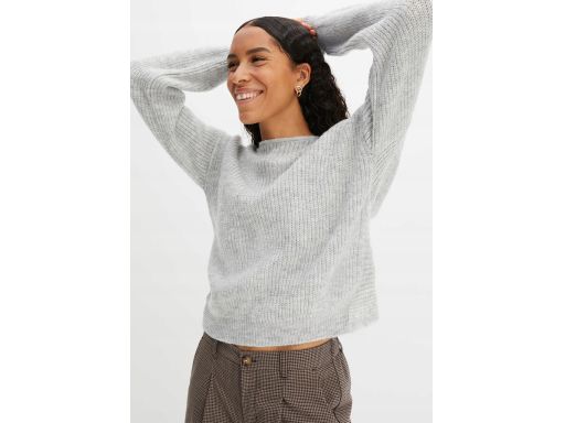 B.P.C sweter szary z dekoracyjnym wywinięciem na plecach ^44/46