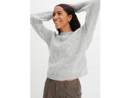 B.P.C sweter szary z dekoracyjnym wywinięciem na plecach ^44/46