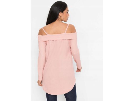 AD6827 bluzka różowa odkryte ramiona długa 36/38.