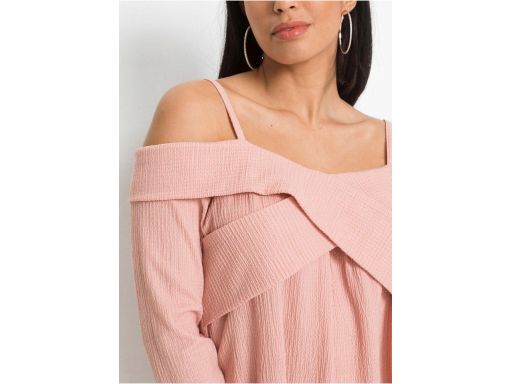 AD6827 bluzka różowa odkryte ramiona długa 36/38.
