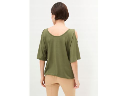 B.P.C bluzka odkryte ramiona zielona z dżetami ^48/50