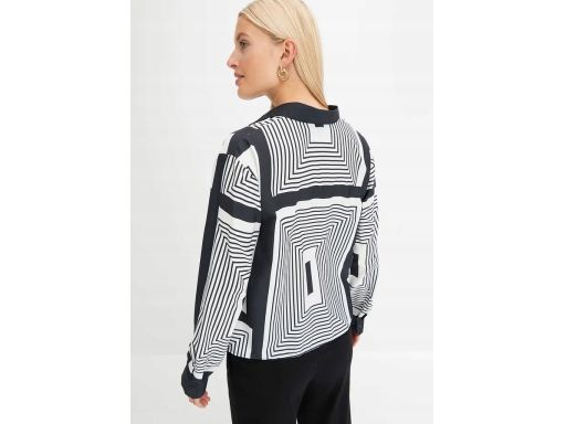 B.P.C bluzka koszulowa we wzory z ozdobnym splotem 40.