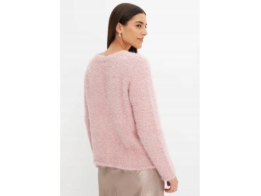 B.P.C krótki sweter w wyglądzie boucle różowy r.48/50