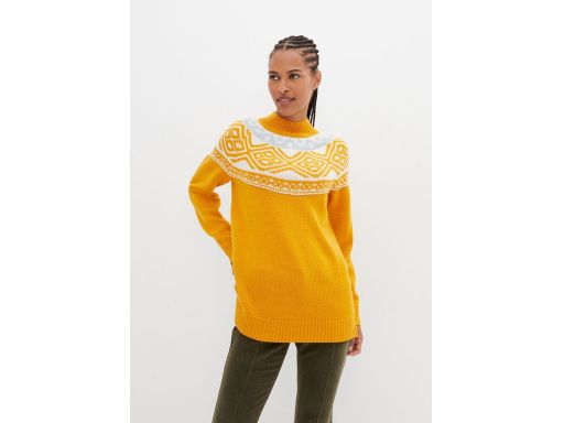 B.P.C sweter miodowy z norweskim wzorem 48/50.
