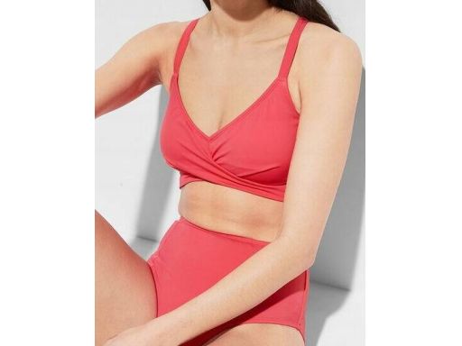 B.P.C bikini bustier wiązane różowe z figami r.38