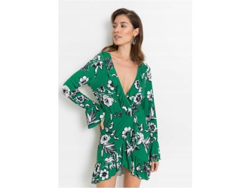 B.P.C sukienka zielona nadruk r.36/38