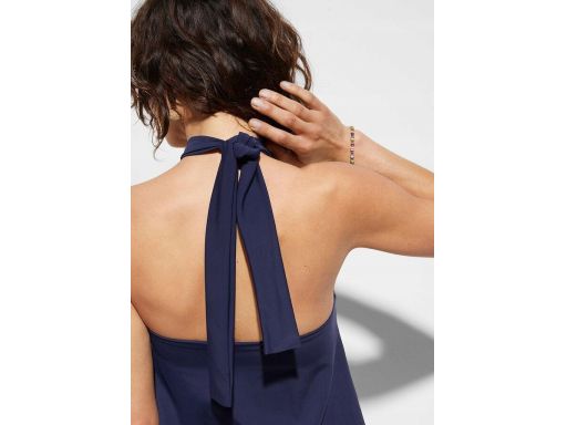 B.P.C granatowe tankini z wiązaniem na szyi 40.