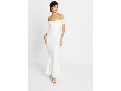 B.P.C suknia ślubna śmietankowa asymetryczna z koronką 40.