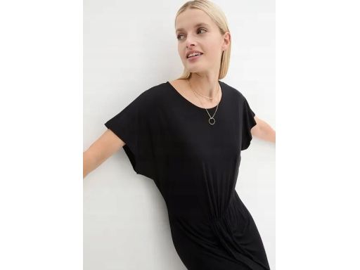 B.P.C sukienka midi z marszczeniem czarna shirtowa ^44/46