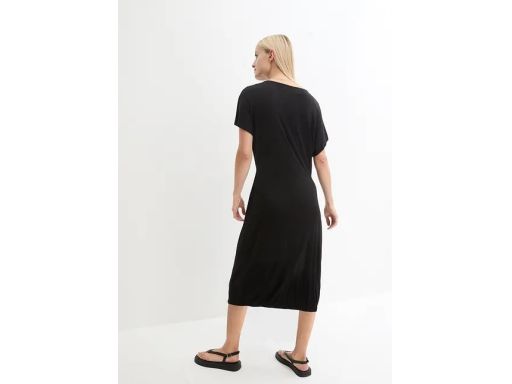 B.P.C sukienka midi z marszczeniem czarna shirtowa ^44/46
