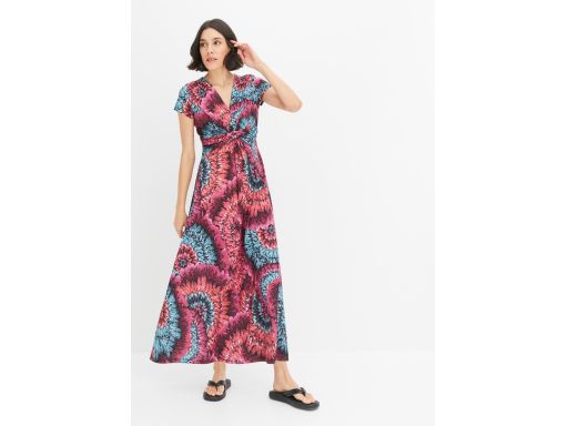 B.P.C sukienka z nadrukiem długa z marszczeniem r.36/38