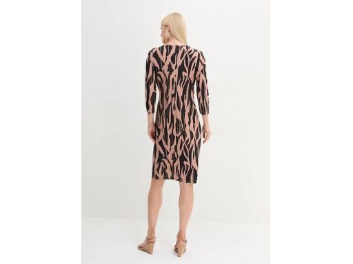 B.P.C wzorzysta sukienka midi brązowo-czarna r.40/42