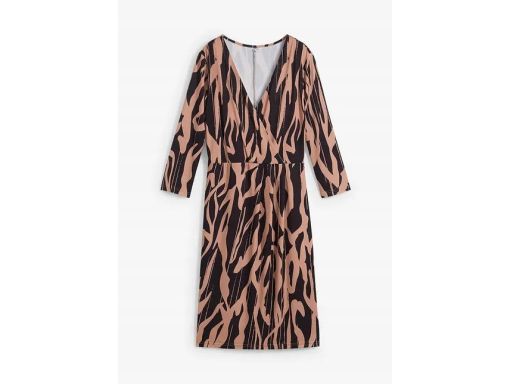 B.P.C wzorzysta sukienka midi brązowo-czarna r.40/42