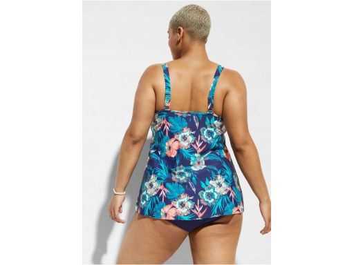B.P.C tankini w kolorowy wzór roślinny i granatowe figi 48.