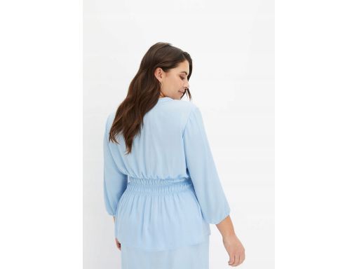 B.P.C bluzka satynowa niebieska z baskinką ^40