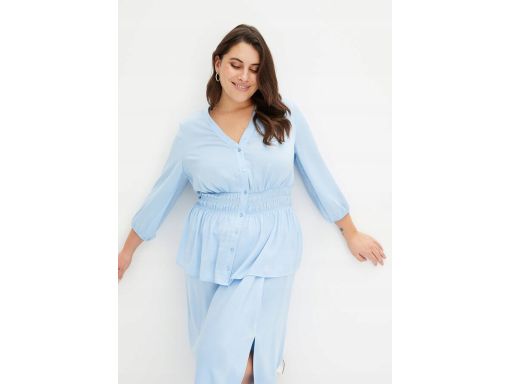B.P.C bluzka satynowa niebieska z baskinką ^40