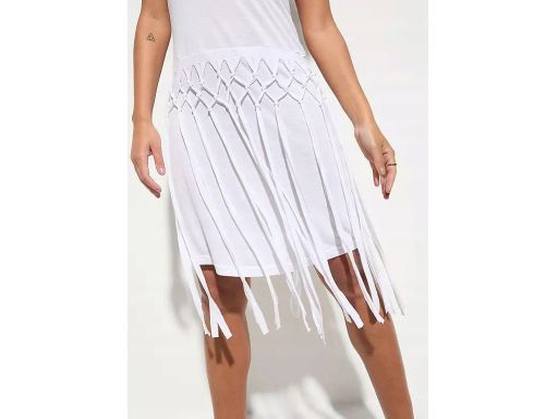 B.P.C sukienka plażowa biała z frędzlami 48.