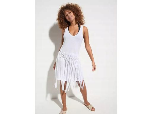 B.P.C sukienka plażowa biała z frędzlami 48.