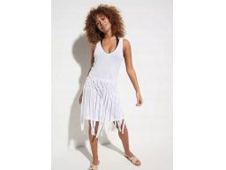 B.P.C sukienka plażowa biała z frędzlami 48.