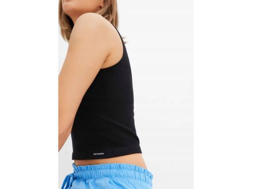 B.P.C top krótki Feel Comfort czarny prążkowany r.S