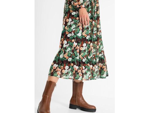 B.P.C długa sukienka szyfonowa w kwiaty 40.