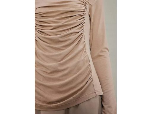 B.P.C beżowa bluzka z wiskozy z marszczeniem 48/50.