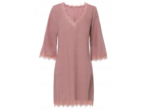 B.P.C sukienka lniana z koronką 42.