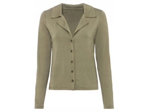 B.P.C bluzka khaki z kołnierzykiem r.36/38