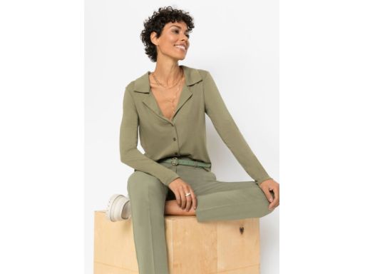 B.P.C bluzka khaki z kołnierzykiem r.36/38