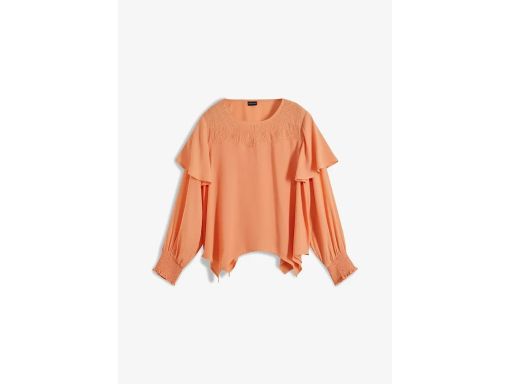 B.P.C bluzka asymetryczna z falbanką brzoskwiniowa 42.