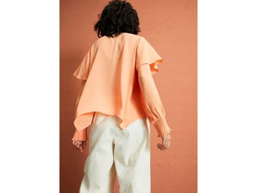 B.P.C bluzka asymetryczna z falbanką brzoskwiniowa 42.