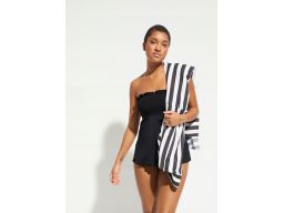 B.P.C tankini czarne marszczone z figami 44.