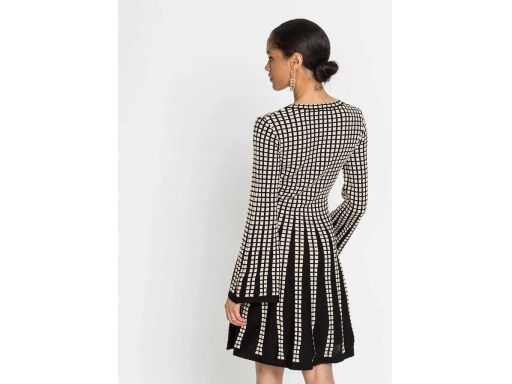 B.P.C dzianinowa sukienka we wzory z efektem plisowania r.44/46