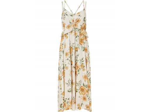 B.P.C długa sukienka ecru w kwiaty ^40/42