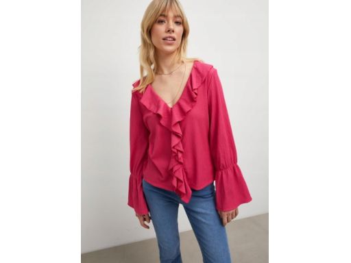 B.P.C bluzka krepowana z żabotem różowa r.40/42