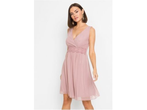 B.P.C sukienka z siateczki z koronką róż r.52/54