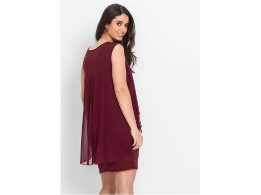 B.P.C sukienka dżersejowa ołówkowa z szyfonową wierzchnią warstwą ^36/