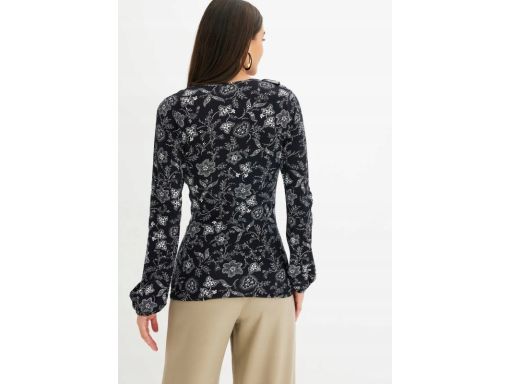 B.P.C bluzka z wiskozy czarna w jasne wzorki ^36/38