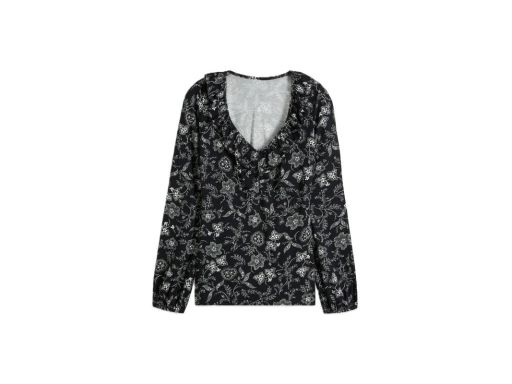B.P.C bluzka z wiskozy czarna w jasne wzorki ^36/38