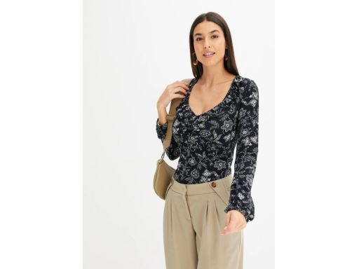 B.P.C bluzka z wiskozy czarna w jasne wzorki ^36/38
