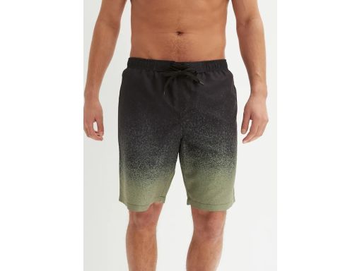 B.P.C męskie szorty kąpielowe czarno-zielone z nadrukiem r.60/62