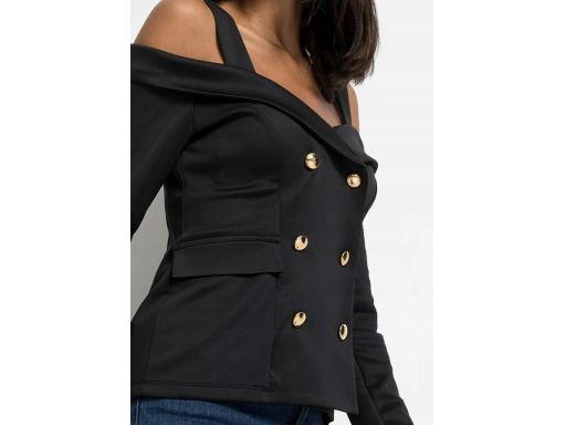B.P.C bluzka czarna żakietowa z dekoracyjnymi guzikami ^36/38