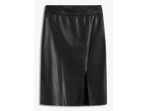 B.P.C spódnica eko skóra czarna ołówkowa z rozcięciem 48.