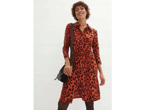 B.P.C sukienka szmizjerka w cętki miedziana r.52/54