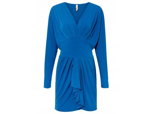 B.P.C sukienka niebieska falbany ^32/34